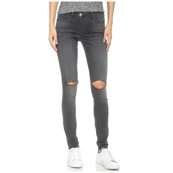 3x1 NYC  Skinny Leg Busted Knee Distressed Premium Denim Jeans Golf Black 30 - Picture 1 of 11